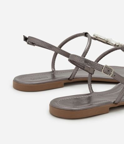 Sandalia Plana con Tiras Finas y Pedras 6
