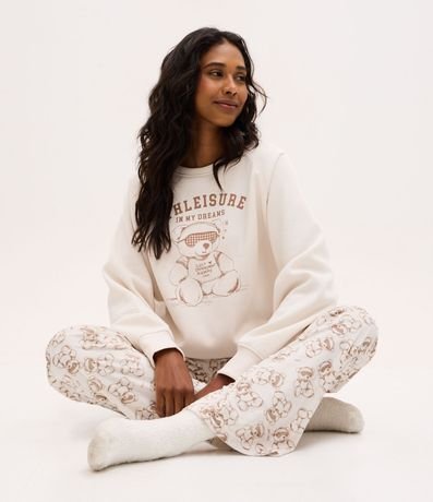 Blusa de Pijama en Algodón con Estampado Osito Athleisure 1