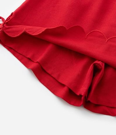 Short Pollera en Viscolino con Bajo Diferenciada con Lacitos - Talle 7 a 14 años 8