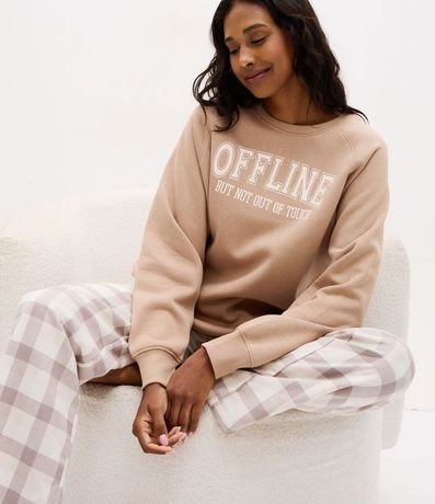 Blusa Regular en Algodón con Lettering Offline