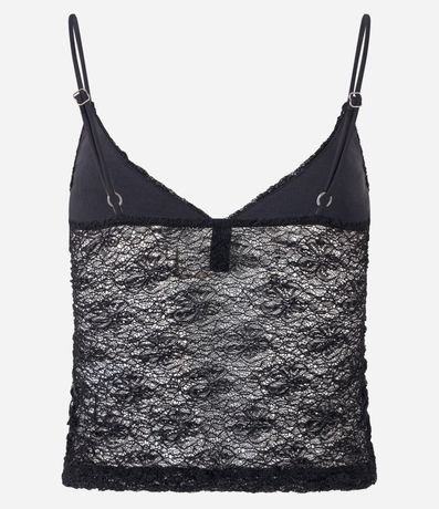 Blusa en Encaje con Breteles Finos y Textura 7