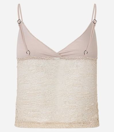 Blusa en Encaje con Breteles Finos y Textura 7