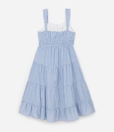 Vestido Midi en Tricolina con Rayas y Volados Curve & Plus Size 2