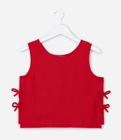 Blusa Infantil sin Mangas con Lacitos - Talle 7 a 14 años 2