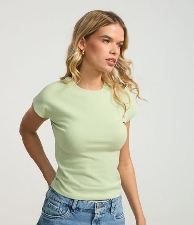 Blusa Básica en Rib con Hombro Caído