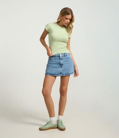 Blusa Básica en Rib con Hombro Caído 2