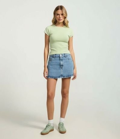 Blusa Básica en Rib con Hombro Caído 5