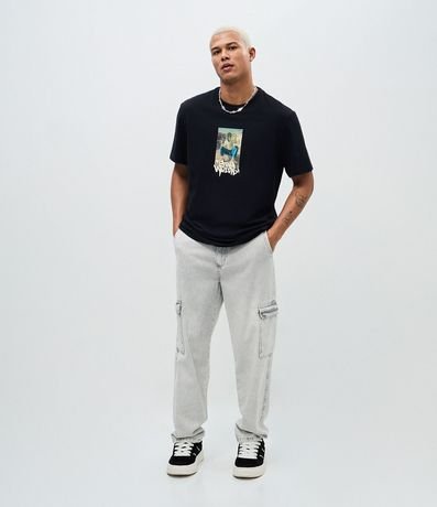 Pantalón Baggy de Jean con Bolsillos Cargo