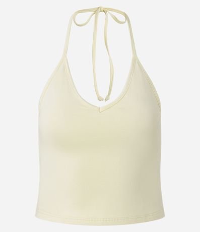 Blusa Cropped Frente Única en Cotton con Lazo 5