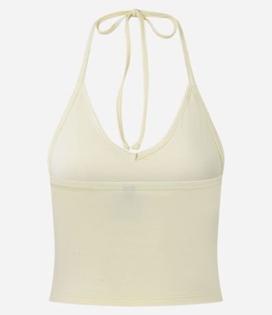 Blusa Cropped Frente Única en Cotton con Lazo 6