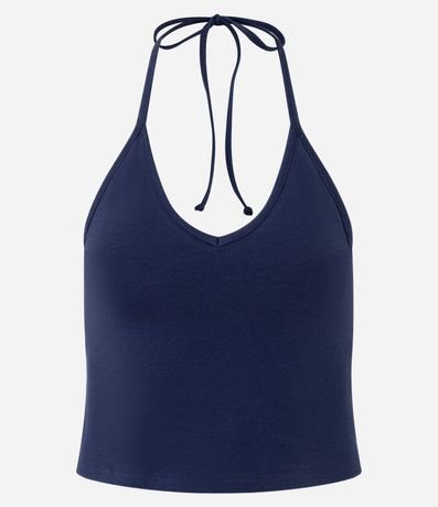 Blusa Cropped Frente Única en Cotton con Lazo 5