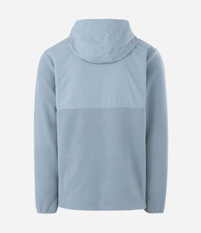 Buzo Masculino de Fleece con Capucha y Recorte en Tejido Plano 6