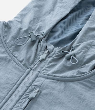 Buzo Masculino de Fleece con Capucha y Recorte en Tejido Plano 12