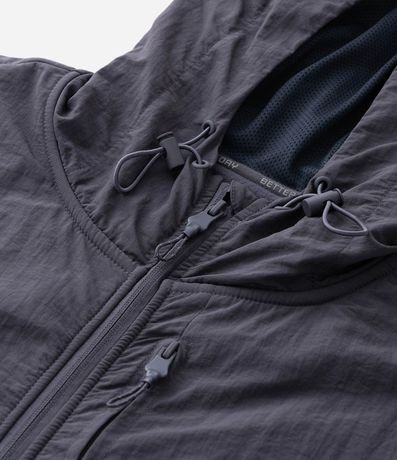 Buzo Masculino de Fleece con Capucha y Recorte en Tejido Plano 11