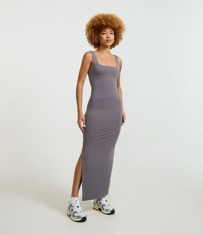 Vestido Long Midi en Poliamida con Escote en la Espalda
