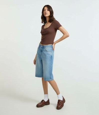 Blusa en Rib con Botones en el Escote 5