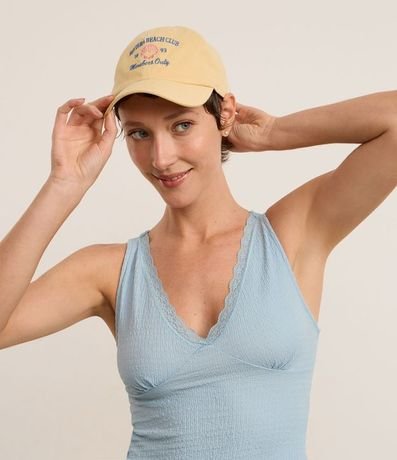 Gorra Aba Curva en Sarga con Bordado Riviera Beach Club