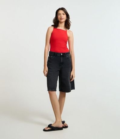 Blusa sin Manga con Escote Halter y Alça Elástico 2