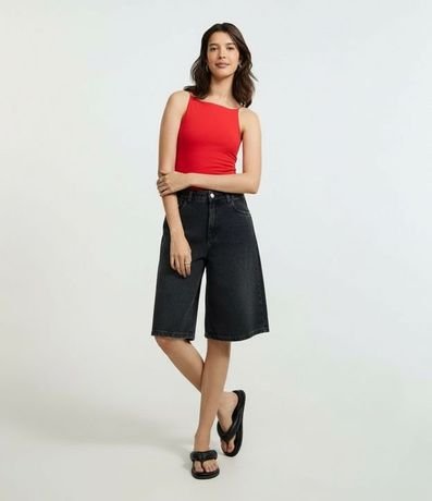 Blusa sin Manga con Escote Halter y Alça Elástico 5