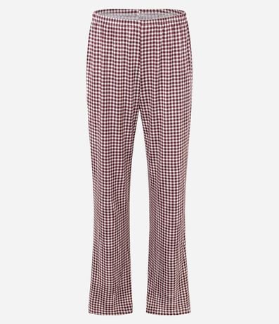 Pijama Largo Peach Touch con Pantalón de Cuadros Vichy 7