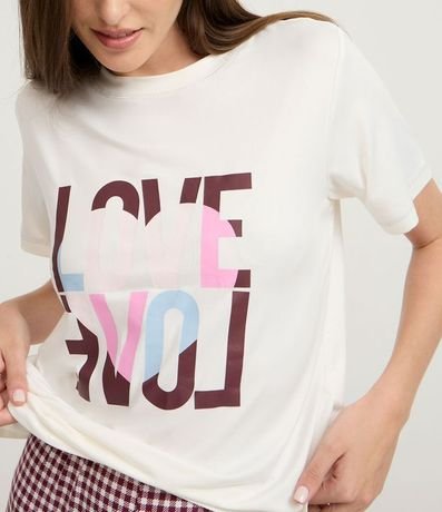 Pijama Largo Peach Touch con Pantalón de Cuadros Vichy 2