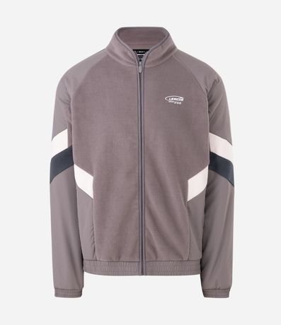 Buzo Masculino de Fleece con Cierre y Recortes Contrastantes 4