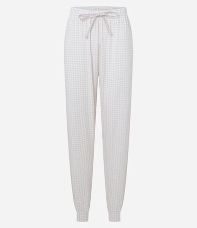 Pantalón de Pijama Jogger Peach Touch con Estampado de Cuadros