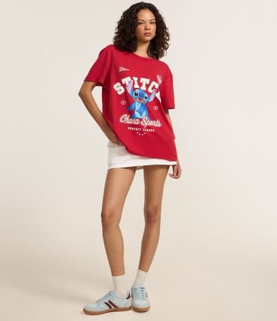 Remera en Algodón con Estampa de Stitch College 2