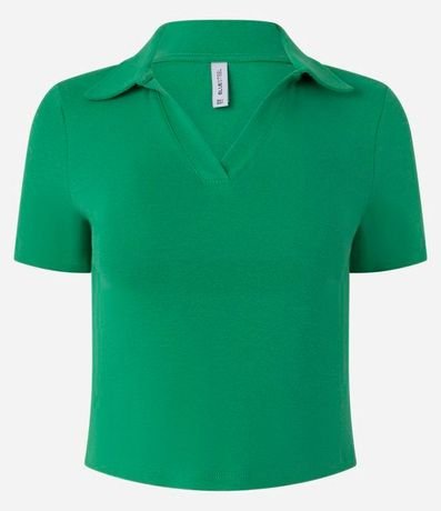 Blusa en Rib con Cuello Polo y Manga Corta 5