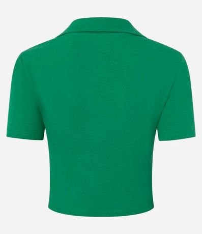 Blusa en Rib con Cuello Polo y Manga Corta 6