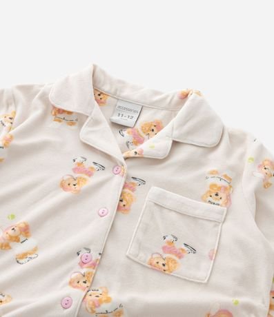 Pijama Infantil Blusa y Pantalón con Estampa de Oso  – Talle 4 a 16 años 12