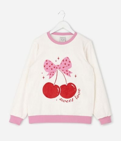 Pijama Infantil Largo con Estampa de Lazo y Cereza – Talle 4 a 14 años 3