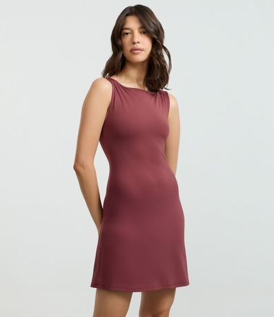 Vestido Corto en Poliamida con Escote Canoa 4