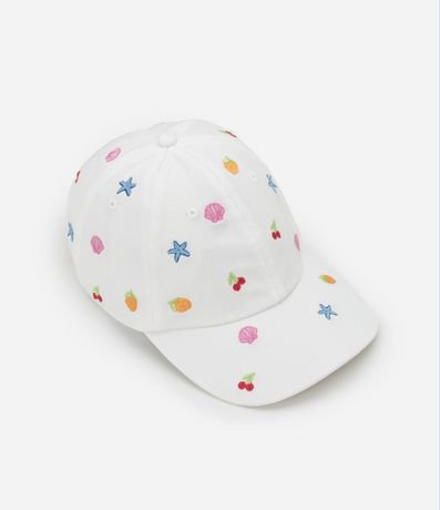 Gorra Infantil Aba Curva con Bordado Iconos de Playa- Talle U