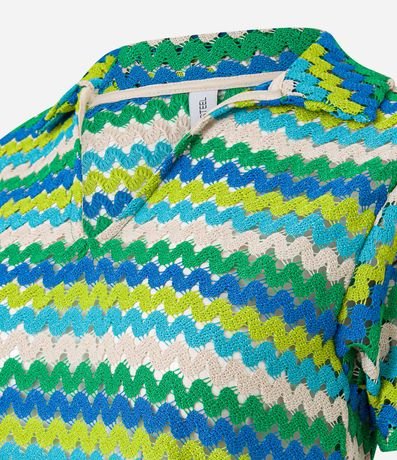Blusa Boxy con Cuello Polo en Punto 5