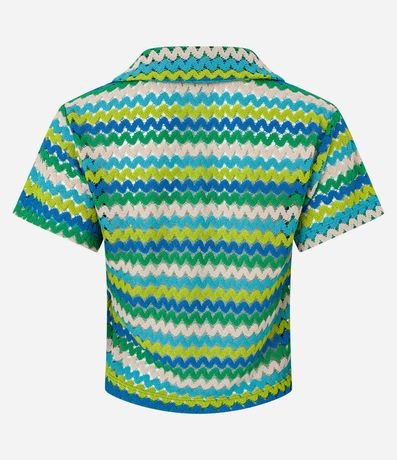 Blusa Boxy con Cuello Polo en Punto 6