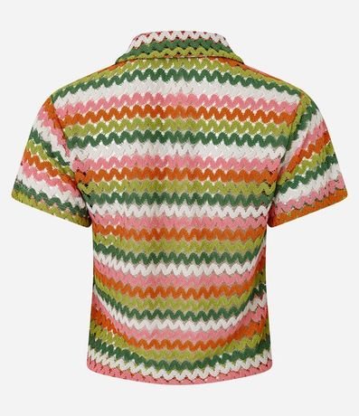 Blusa Boxy con Cuello Polo en Punto 8