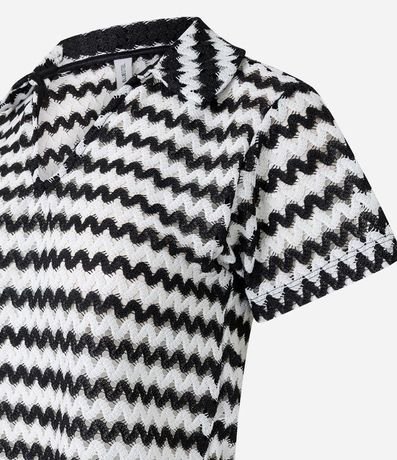 Blusa Boxy con Cuello Polo en Punto 6