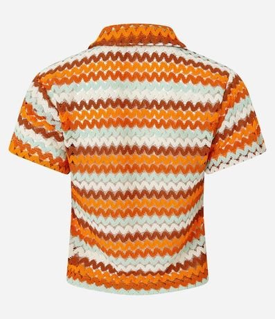 Blusa Boxy con Cuello Polo en Punto 7