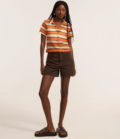 Blusa Boxy con Cuello Polo en Punto 2