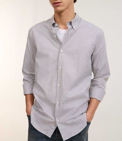 Camisa Regular en Oxford con Rayas 4