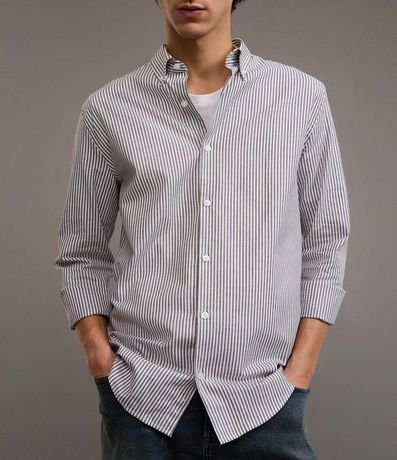 Camisa Regular en Oxford con Rayas 7