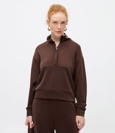 Buzo Algodón con Cuello Alto