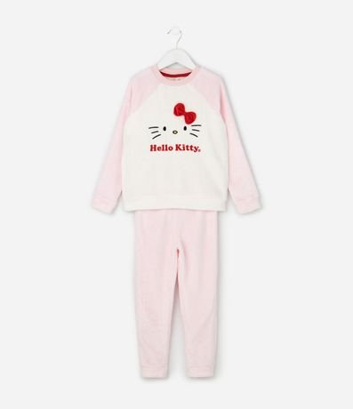 Pijama Infantil Fleece Hello Kitty - Talle 5 a 16 años