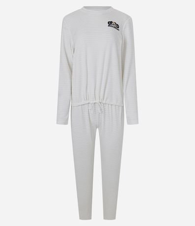 Pijama Larga con Estampa Rayada Mickey 1