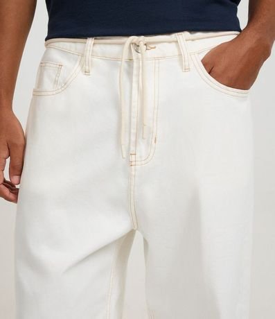 Pantalón Skater en Sarga con Costura Contrastante y Cordón 4