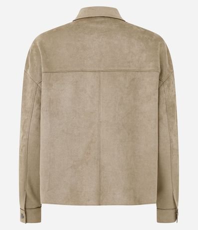 Camisa Regular en Gamuza con Bolsillo Cargo 8