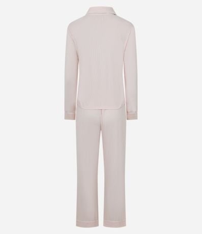 Pijama Americano Largo en Peach Touch con Bordado 7