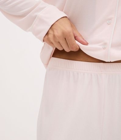 Pijama Americano Largo en Peach Touch con Bordado 3