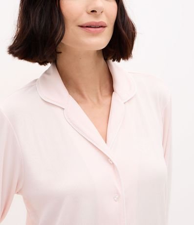 Pijama Americano Largo en Peach Touch con Bordado 4